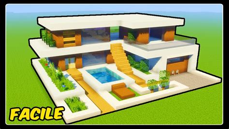 maison minecraft facile|TUTO MAISON MODERNE FACILE A FAIRE 